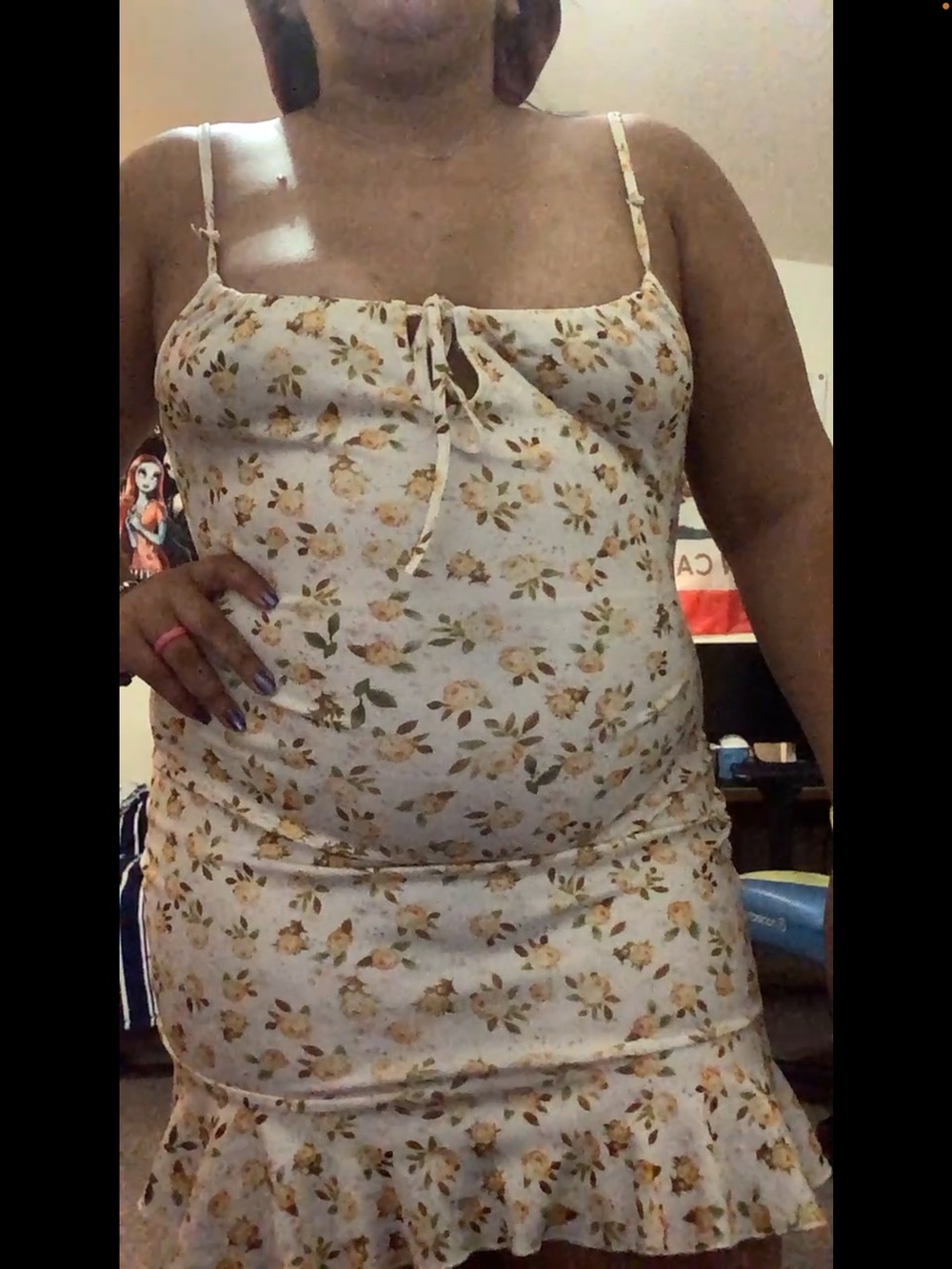 White With Yellow flowers mini dress